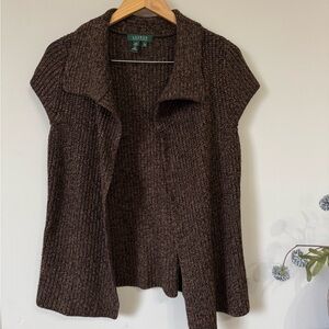 Ralph Lauren brown sweater vest, size M, woman's, silk & cashmere.